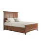 Wood Panel Platform Bed - Oak Finish, Queen Size