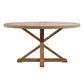 Rustic X-Base Round Pine Finish Dining Table - Pine Finish, 60-inch