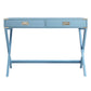 X-Base Wood Accent Campaign Writing Desk - Blue