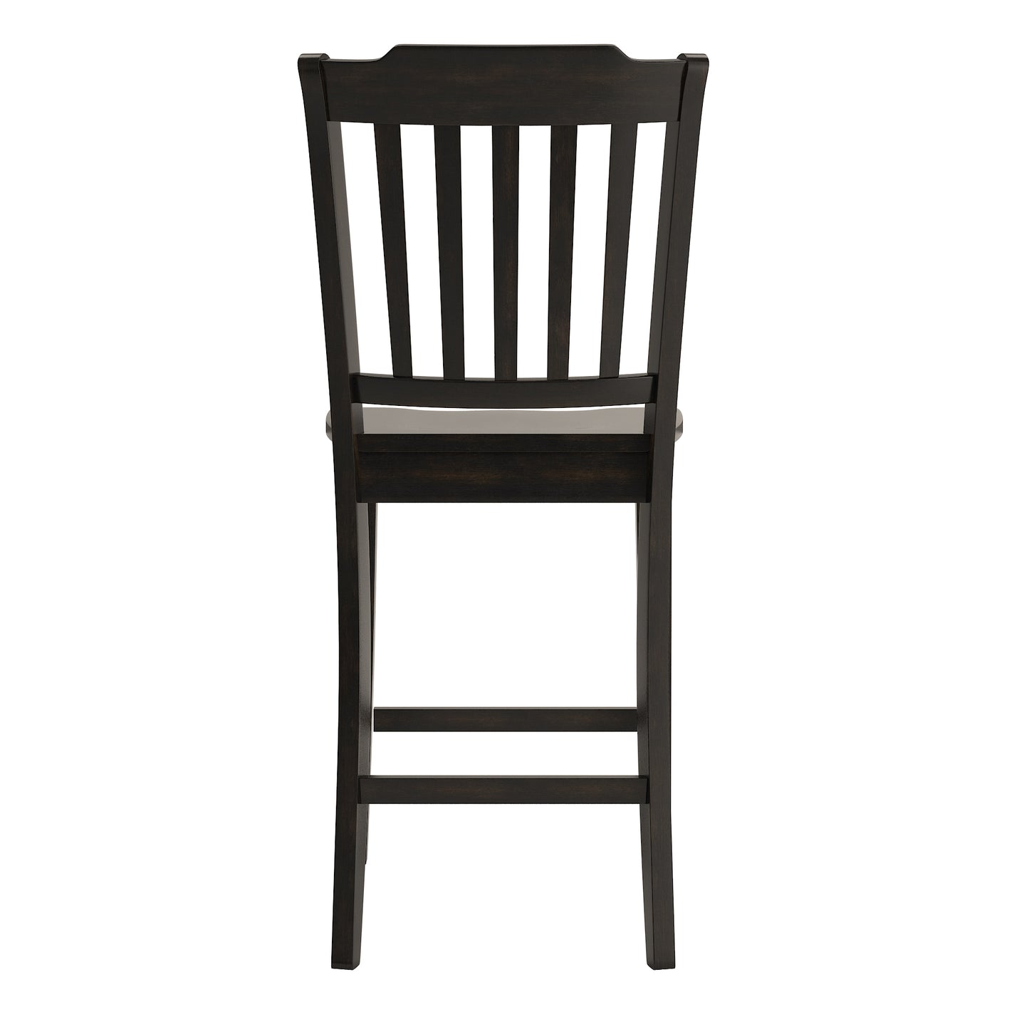 Slat Back Wood Counter Height Chairs (Set of 2) - Antique Black Finish