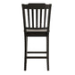 Slat Back Wood Counter Height Chairs (Set of 2) - Antique Black Finish