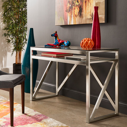 Brushed Nickel Sofa Table