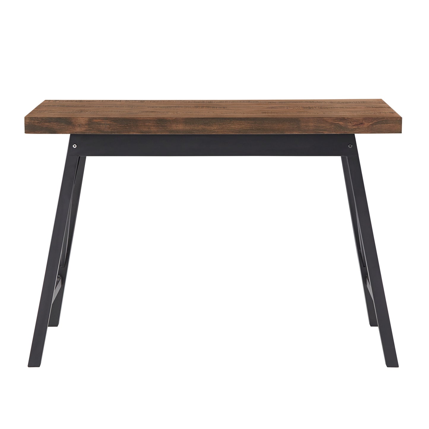 Rustic X-Base Desk - Brown Finish