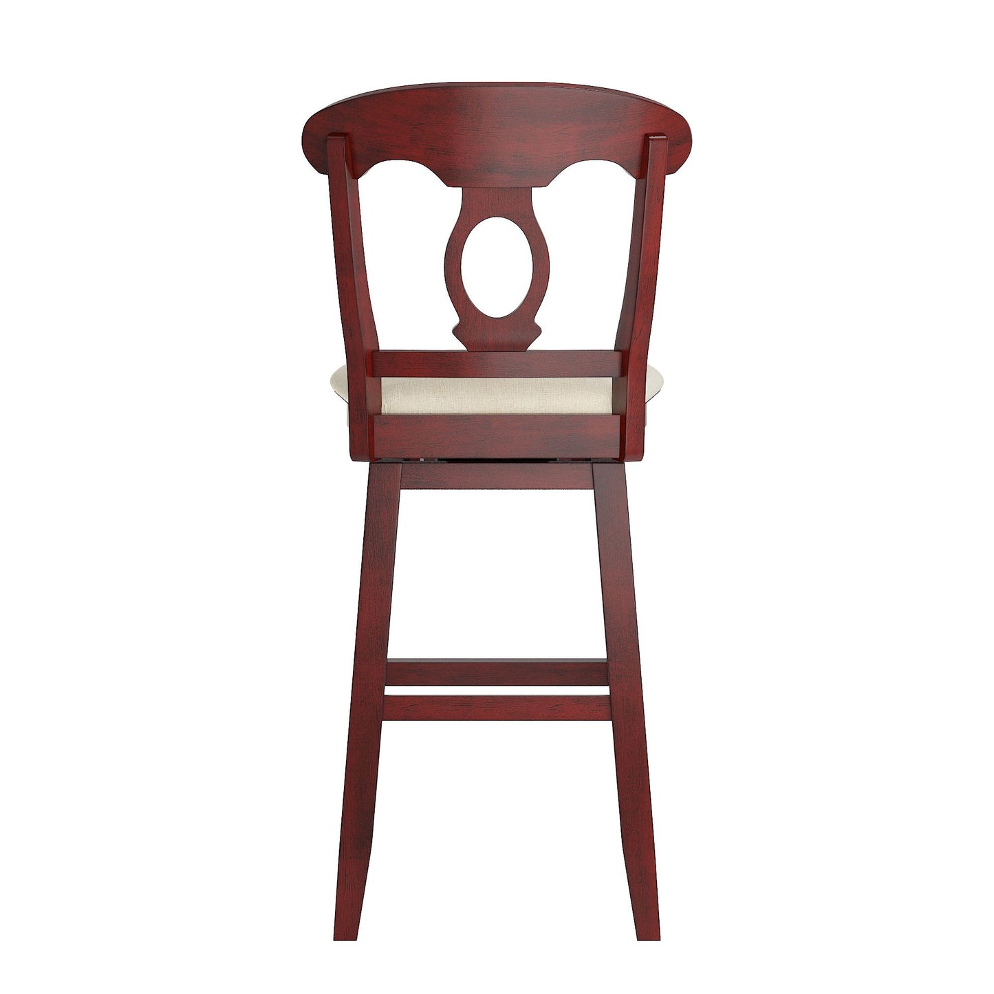 Napoleon Back Wood Swivel Bar Stool - Antique Berry Finish