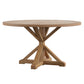 Rustic X-Base Round Pine Finish Dining Table - Pine Finish, 54-inch