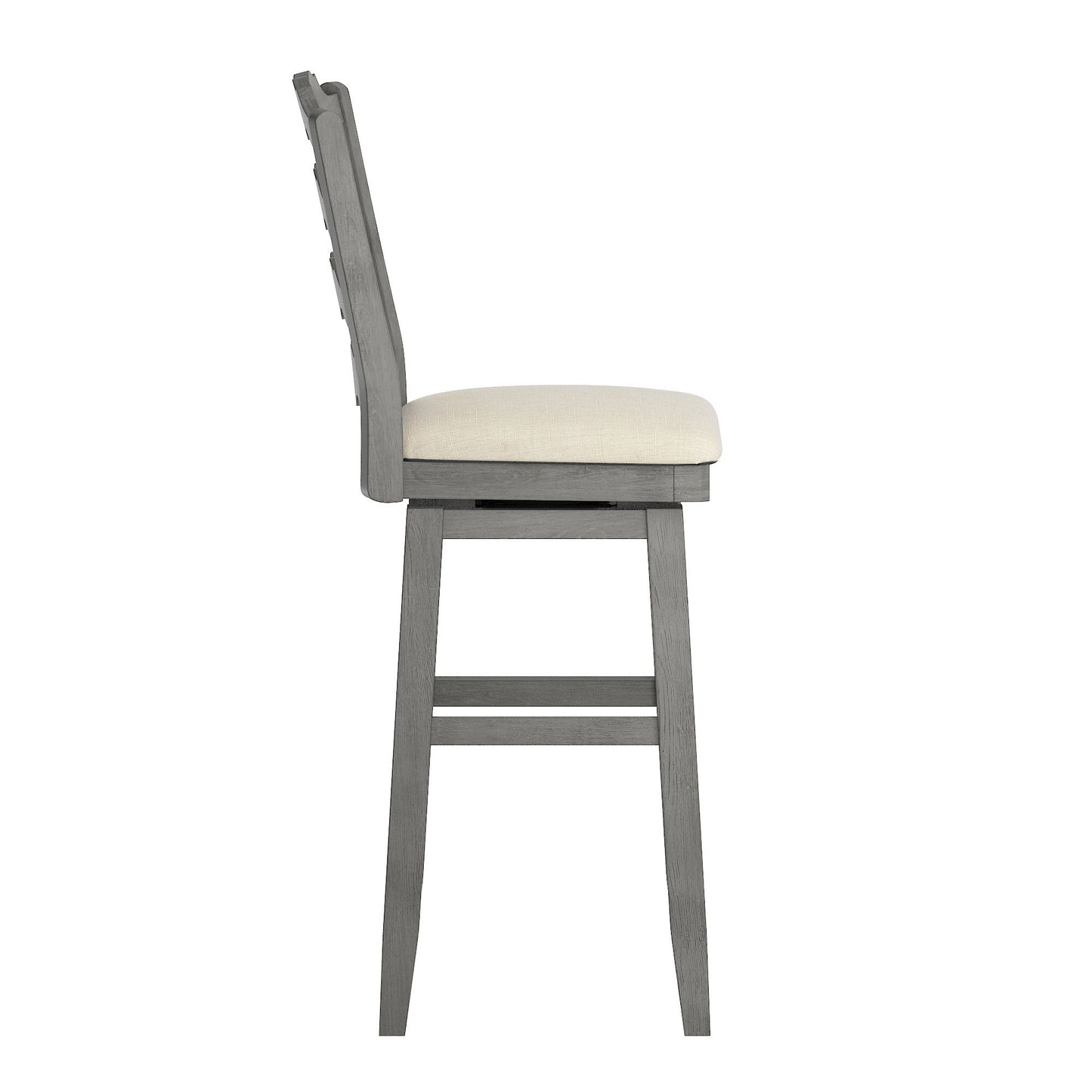 French Ladder Back Swivel Bar Stool - Antique Gray Finish