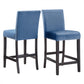 Nailhead Velvet Upholstered Chairs (Set of 2) - 24" Counter Height, Blue