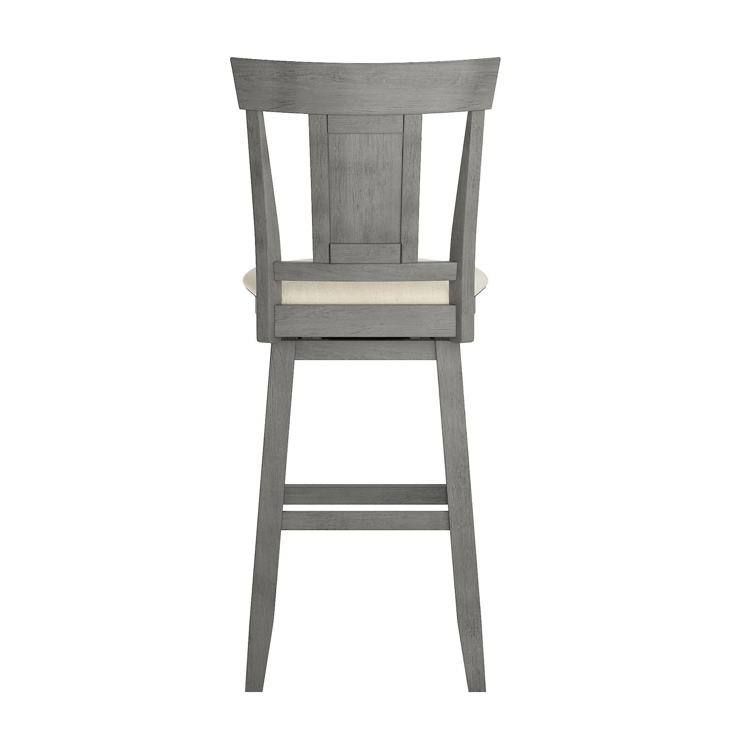 Panel Back Wood Swivel Bar Stool - Antiqua Gray Finish