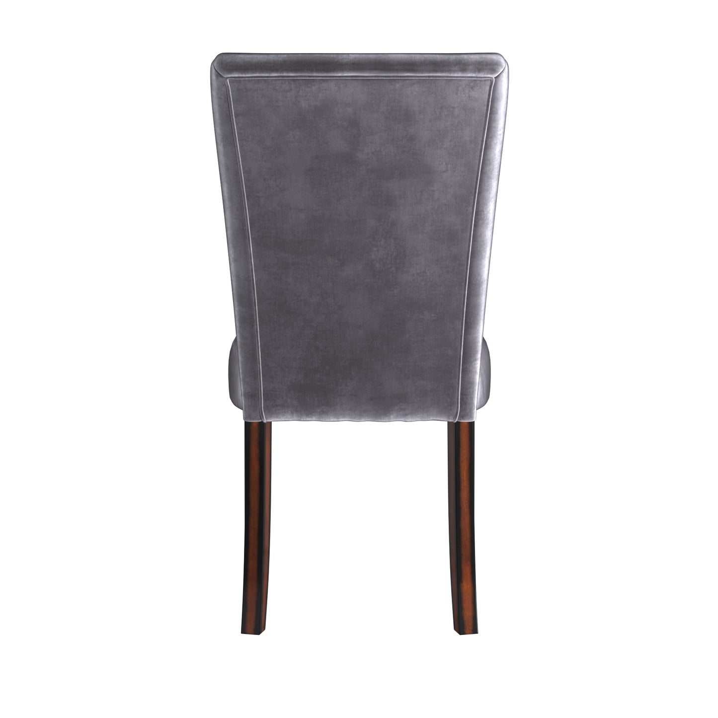 Upholstered Parson Dining Chairs (Set of 2) - Espresso Finish, Blue Steel Velvet