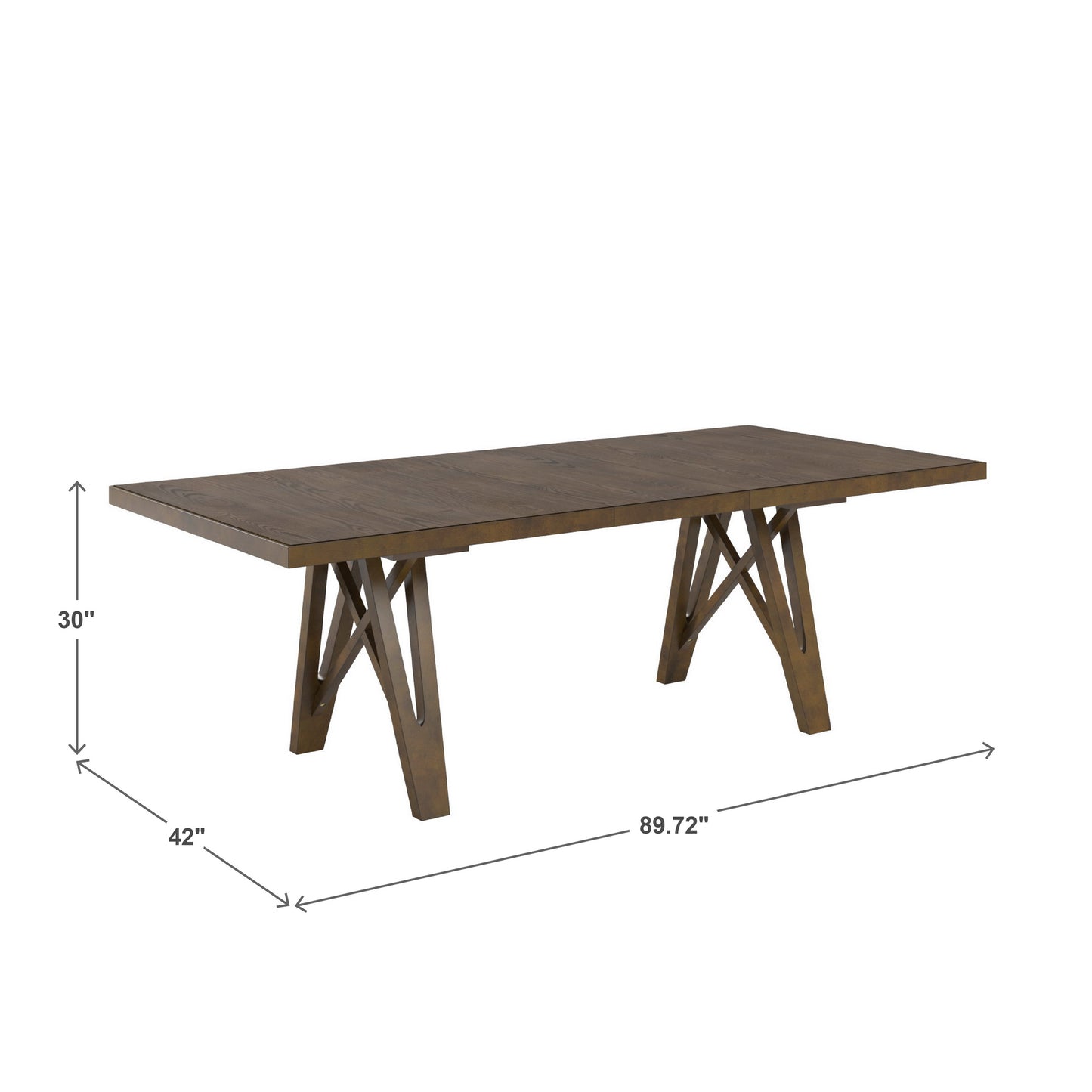 Wood Finish 72"-90" Extendable Dining Table - Walnut