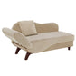 Two-Tone Dark & Light Functional Chaise With 1 Pillow - Beige