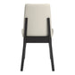 Wood Finish White Vegan Leather Dining Chair (Set of 2) - Black Oak