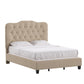 Adjustable Diamond Tufted Camelback Bed - Beige, Full