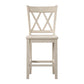 Double X-Back Counter Height Chairs (Set of 2) - Antique White Finish