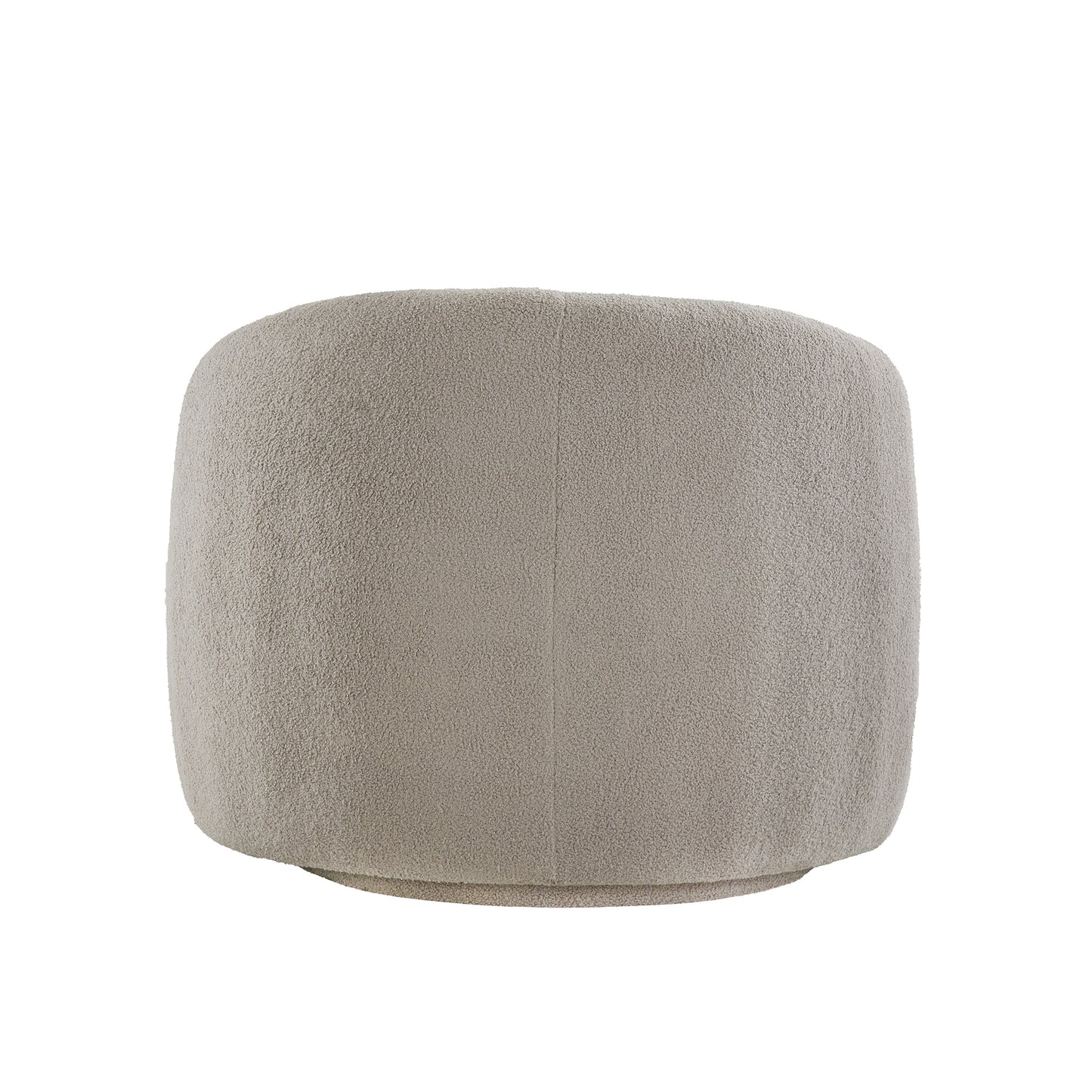 Modern Boucle Accent Chair with Cloud-Like Curved Design and Furry Channel Pillow - Light Gray Chair with Dark Gray Pillow