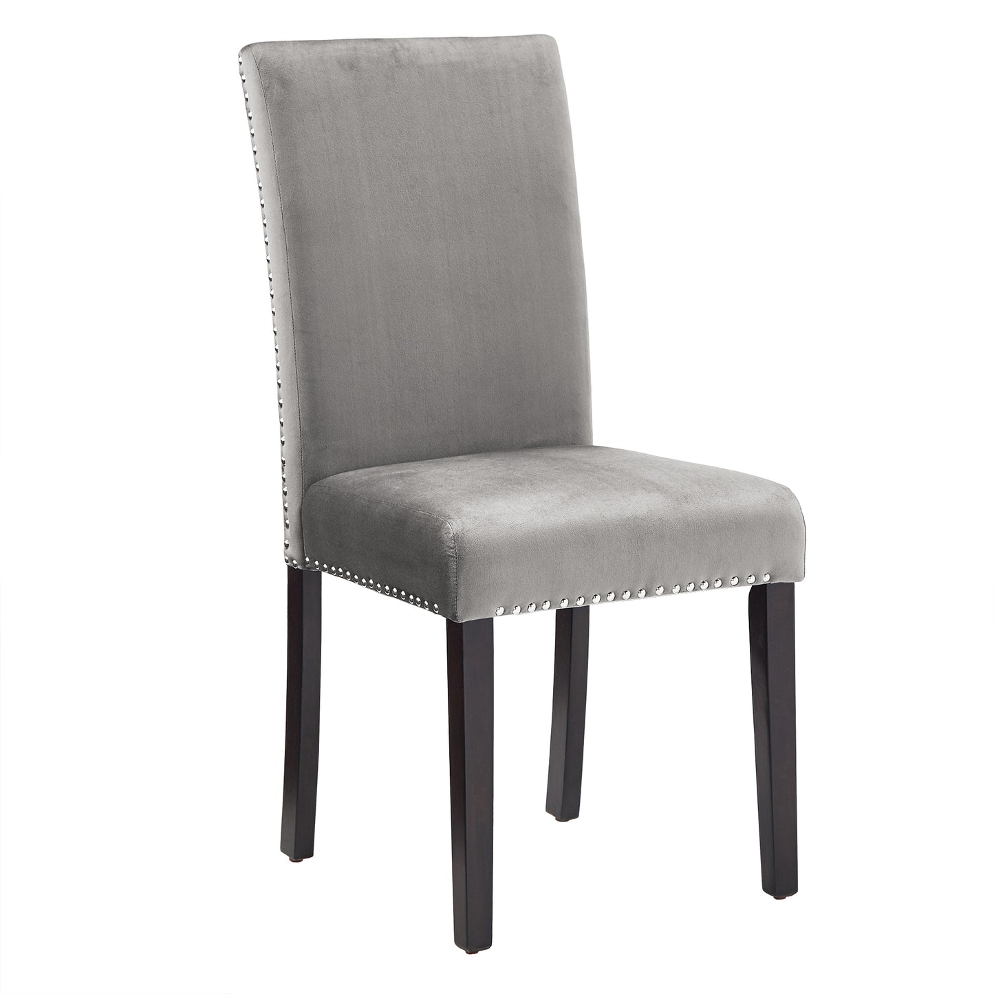 Nailhead Velvet Upholstered Chairs (Set of 2) - Sida Dining Chair, Gray