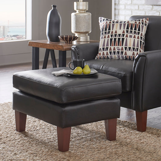 Modern Ottoman - Dark Brown Faux Leather