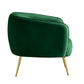 Brass Finish Velvet Upholstered Accent Chair - Green