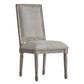 Rectangular Linen and Wood Dining Chairs (Set of 2) - Gray Linen, Antique Gray Oak Finish