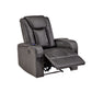 Gray Vegan Leather LED Power Recliner with Speaker, Storage, USB and Wireless Charger