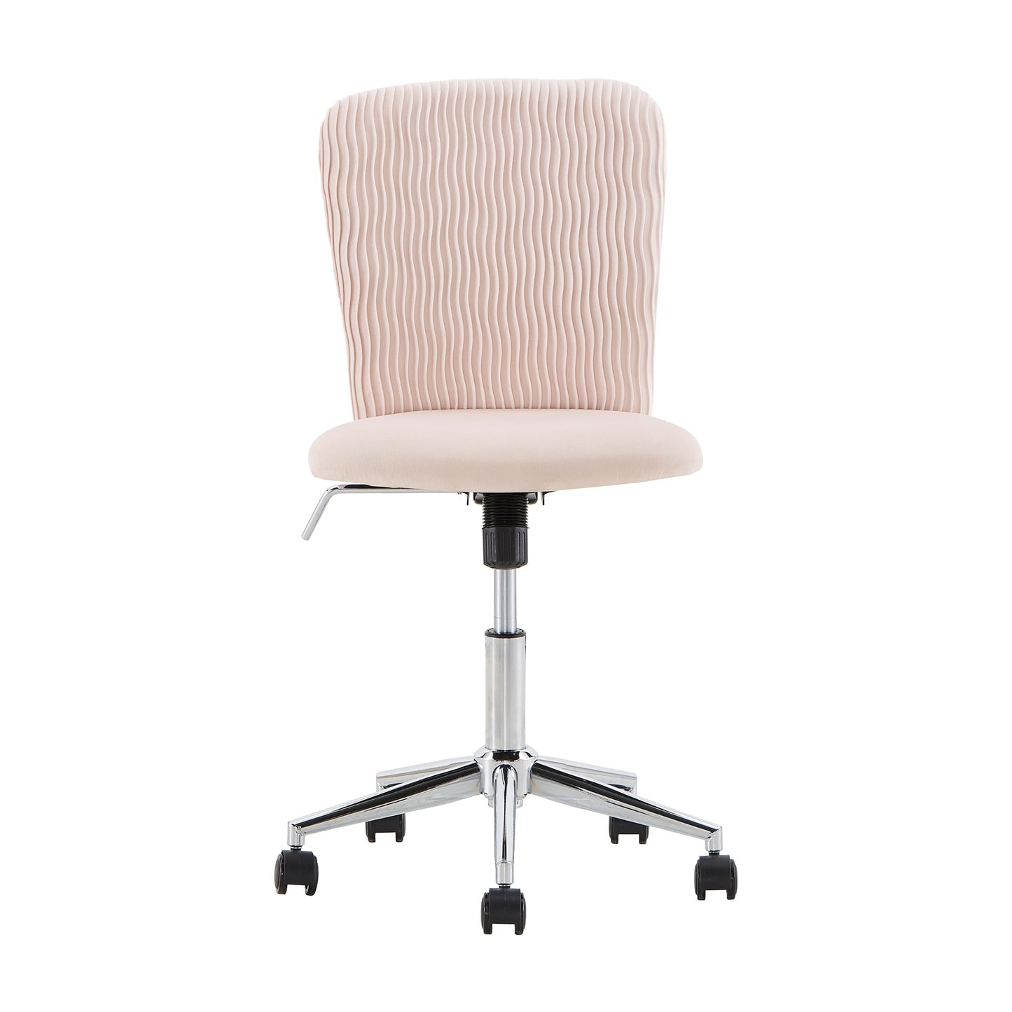 Velvet Wave Pattern Office Chair - Blush Pink