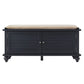 Velvet Cushion Storage Bench - Black