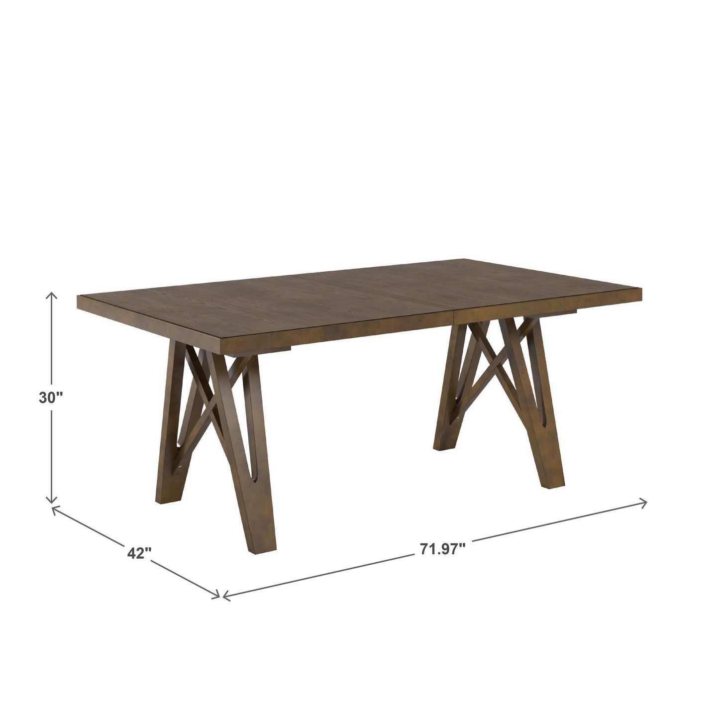 Wood Finish 72"-90" Extendable Dining Table - Walnut