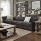 5-Seat Modular Chesterfield Sofa - Dark Gray Linen