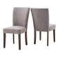 Linen Parsons Dining Chairs (Set of 2) - Espresso Finish, Gray