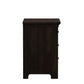 3-Drawer Wood Modular Storage Nightstand with Charging Station - Black