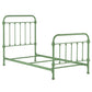 Antique Graceful Victorian Iron Metal Bed - Meadow Green, Twin (Twin Size)