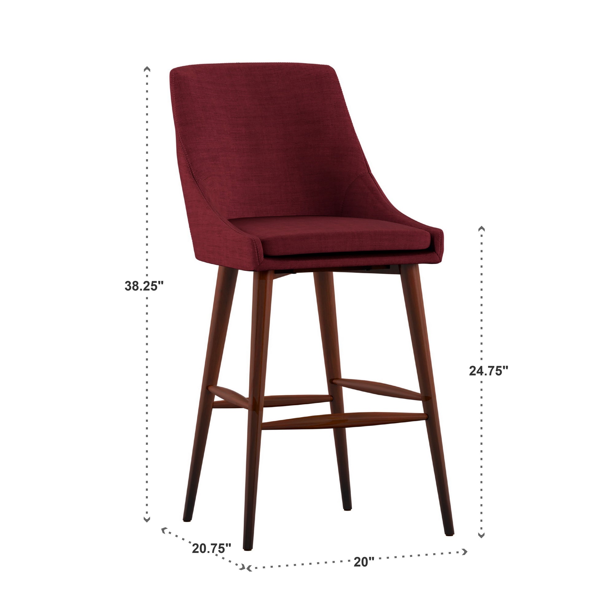 Linen bar stool with espresso online wood