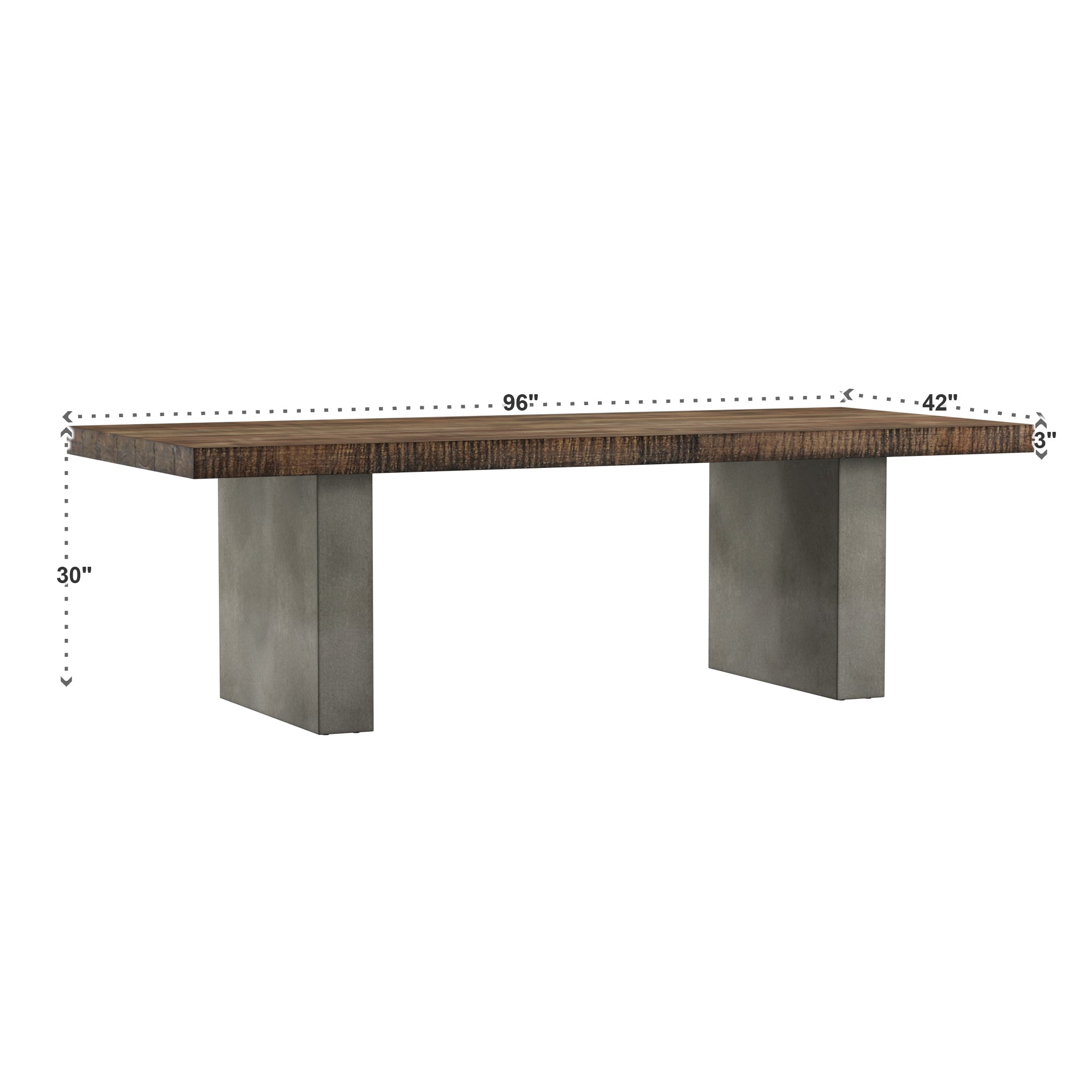Reclaimed Finish Wood Top with Concrete Veneer Base Dining Table and by iNSPIRE Q Artisan iNSPIRE Q Home