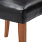 Tufted Faux Leather Dining Chairs (Set of 2) - Cherry Finish, Dark Brown Faux Leather