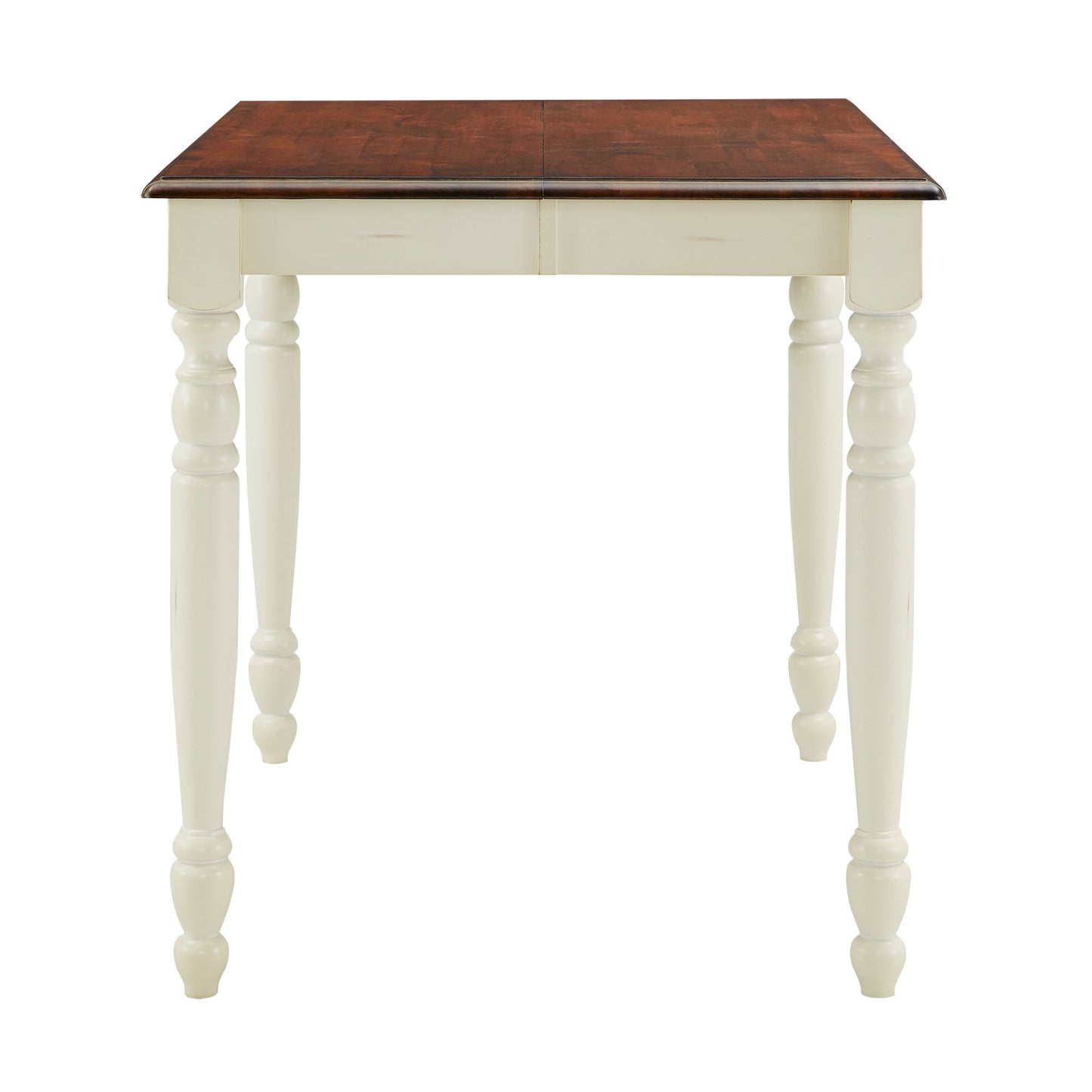 36"-54" Two-Tone Extending Counter Height Dining Table - Antique White with Cherry Top Finish