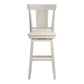 Panel Back Wood Swivel Bar Stool - Antique White Finish