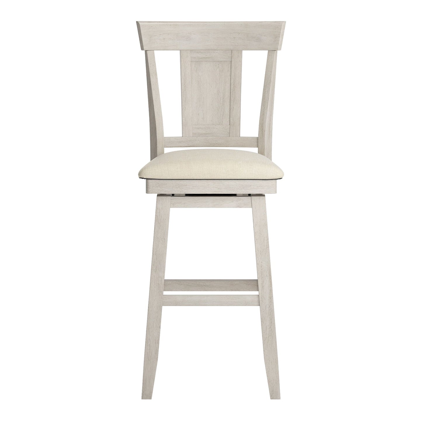 Panel Back Wood Swivel Bar Stool - Antique White Finish