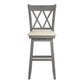 Double X-Back Wood Swivel Bar Stool - Antiqua Gray Finish