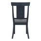 Panel Back Wood Dining Chairs (Set of 2) - Antique Dark Denim Blue Finish