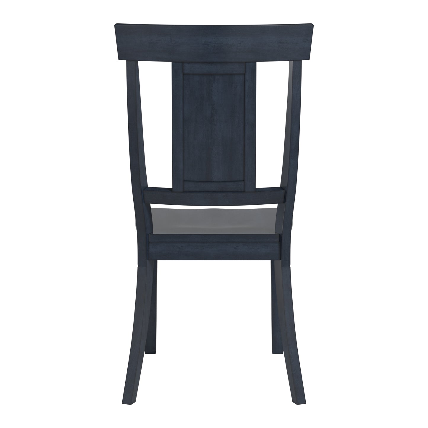 Panel Back Wood Dining Chairs (Set of 2) - Antique Dark Denim Blue Finish