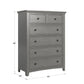 5-Drawer Wood Modular Storage Chest - Antique Gray