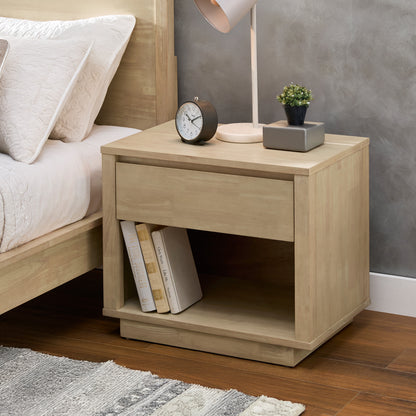 Danish-inspired Modern 1-Drawer Nightstand - Natural Finish