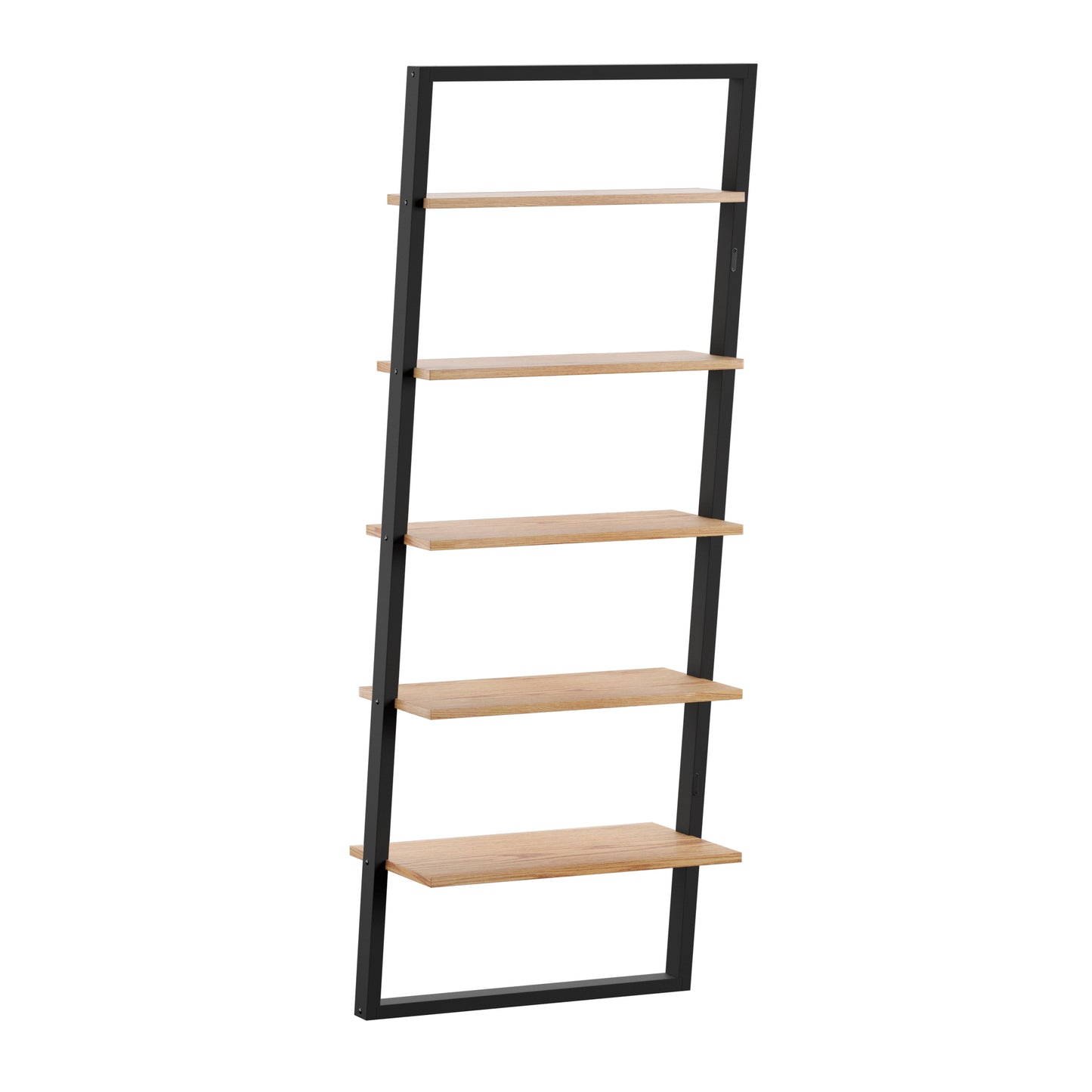 Two-Tone Leaning Ladder Bookcase - Black and Oak Finish