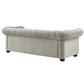 Tufted Scroll Arm Chesterfield Sofa - Gray Velvet