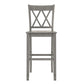 X-Back Bar Height Chairs (Set of 2) - Antiqua Gray Finish