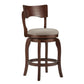 Swivel 24-inch Brown Counter Height Barstool - Gray Linen