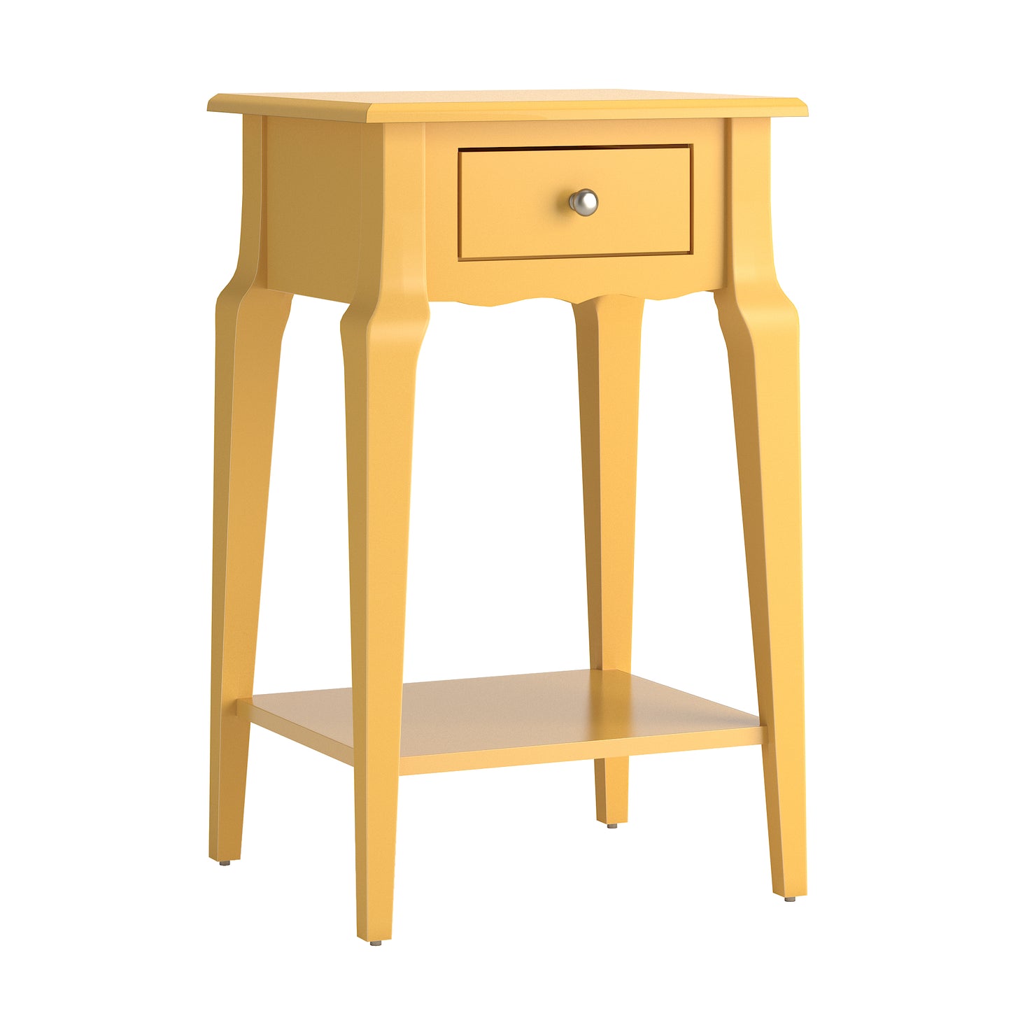 1-Drawer Wood Storage End Table - Banana Yellow