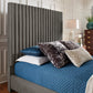 Tufted Solid Wood and Upholstered Platform Bed - Gray Velvet, Queen