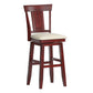 Panel Back Wood Swivel Bar Stool - Antique Berry Finish