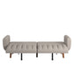 Upholstered Convertible Split-Back Futon Sofa Bed with USB Charging Ports - Light Gray Linan